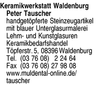 Keramikwerkstatt Waldenburg Peter Tauscher