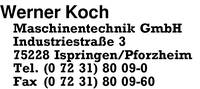 Koch Maschinentechnik GmbH, Werner