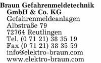 Braun Gefahrenmeldetechnik GmbH & Co. KG