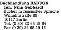 Buchhandlung RADUGA Inh. Nina Gebhardt